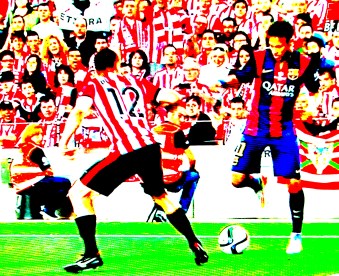 Neymar ensaia carretilha diante de Bustinza