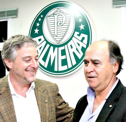 Paulo Nobre recebe Marcelo Oliveira na Academia - Foto: Cesar Greco/Ag Palmeiras/Divulgação