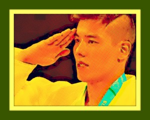 Charles Chibana: saudação militar no pódio do Pan