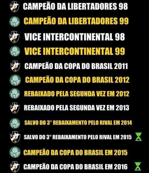 Vasco e Palmeiras coincidências @@